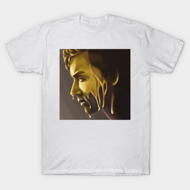 Klaus Hargreeves / Robert Sheehan - Umbrella Academy Gold T-Shirt by brainbag